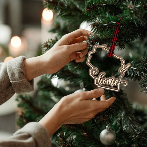 Wisconsin Home Double Layer Ornament