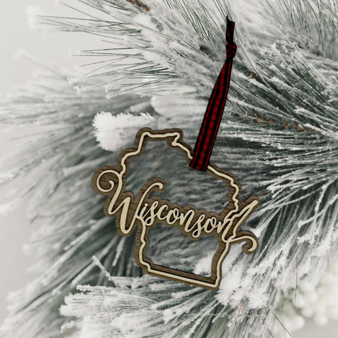 Wisconsin Double Layer Ornament