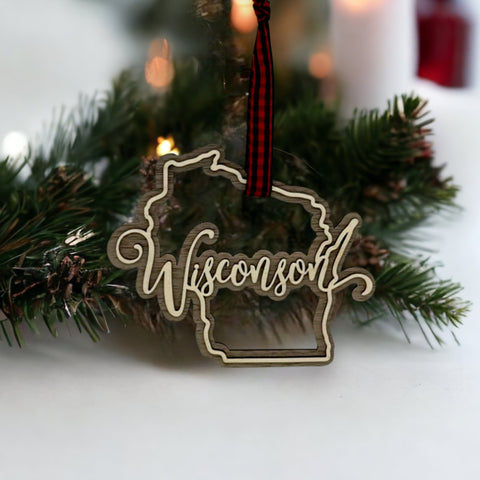 Wisconsin Double Layer Ornament