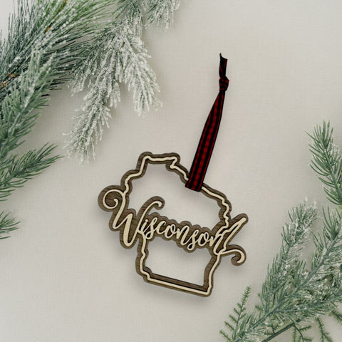 Wisconsin Double Layer Ornament