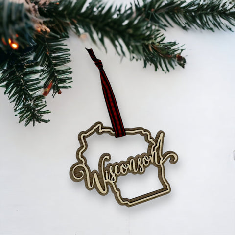 Wisconsin Double Layer Ornament