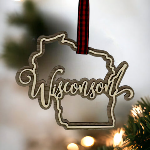 Wisconsin Double Layer Ornament