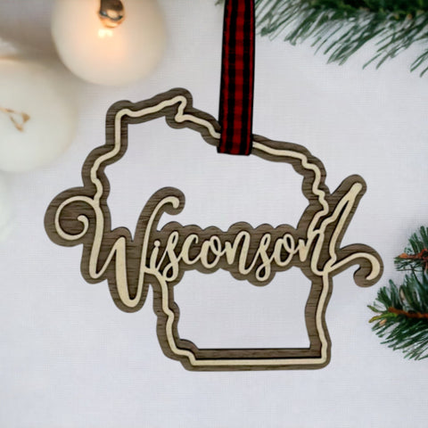 Wisconsin Double Layer Ornament