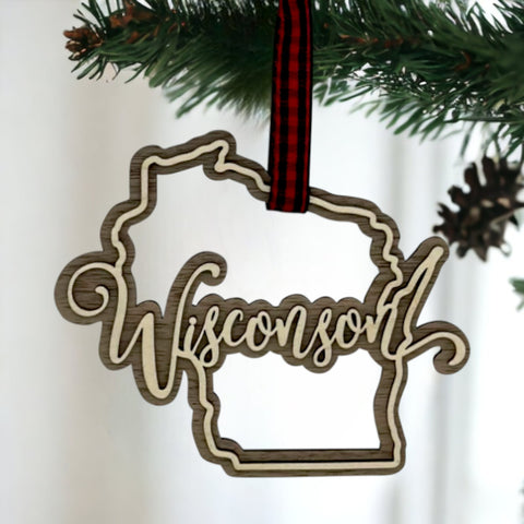 Wisconsin Double Layer Ornament