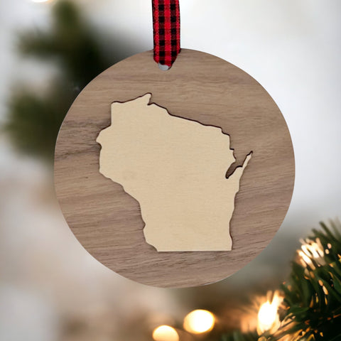 Wisconsin Raised Ornament