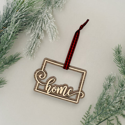 Wyoming Home Double Layer Ornament
