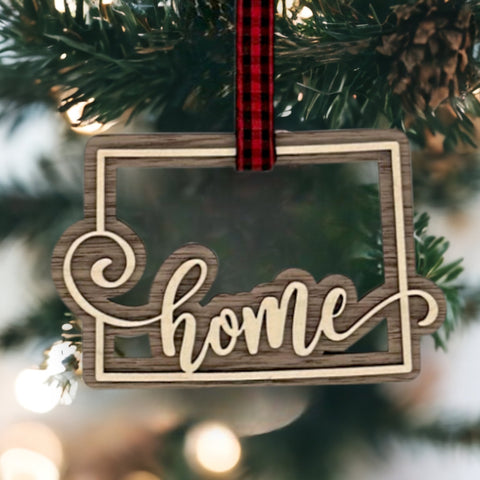 Wyoming Home Double Layer Ornament