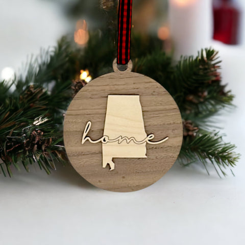 Alabama Home Cursive Ornament