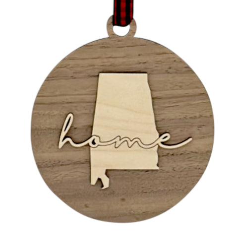 Alabama Home Cursive Ornament