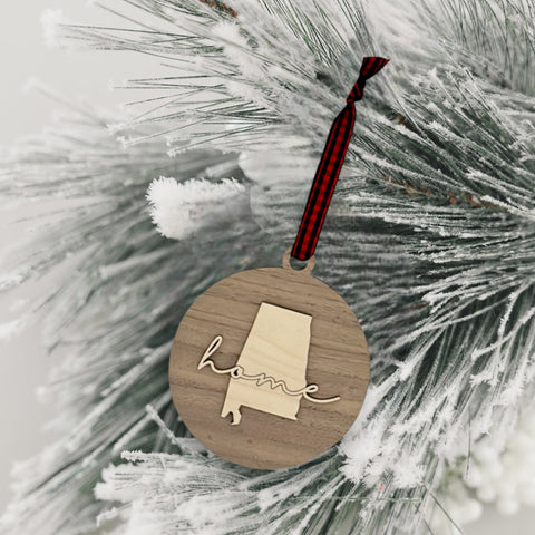 Alabama Home Cursive Ornament