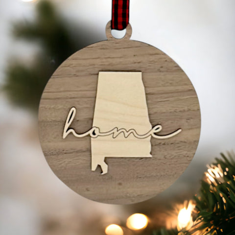 Alabama Home Cursive Ornament