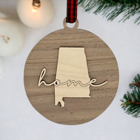 Alabama Home Cursive Ornament