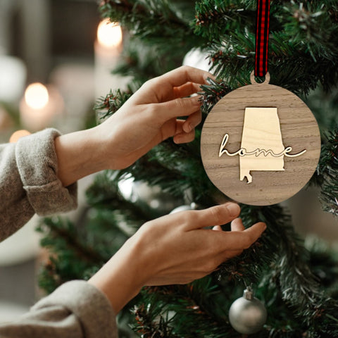 Alabama Home Cursive Ornament