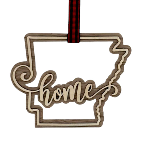 Arkansas Home Double Layer Ornament