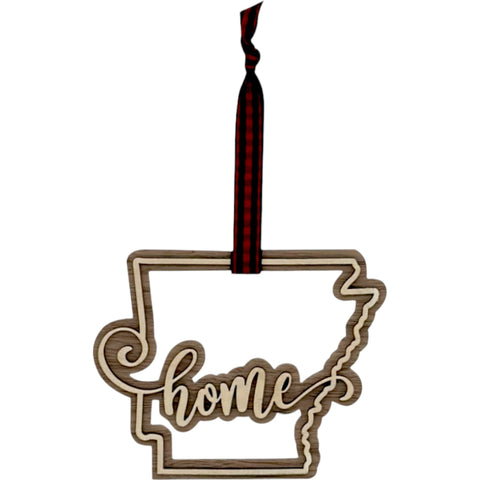 Arkansas Home Double Layer Ornament