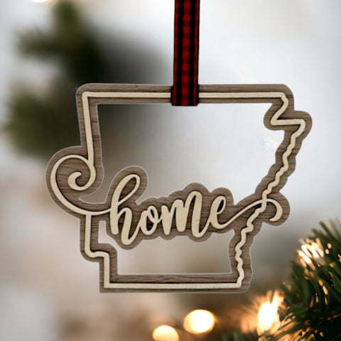 Arkansas Home Double Layer Ornament