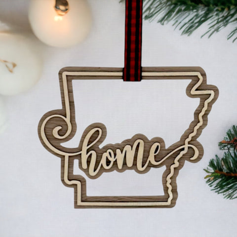 Arkansas Home Double Layer Ornament