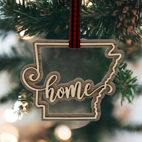 Arkansas Home Double Layer Ornament