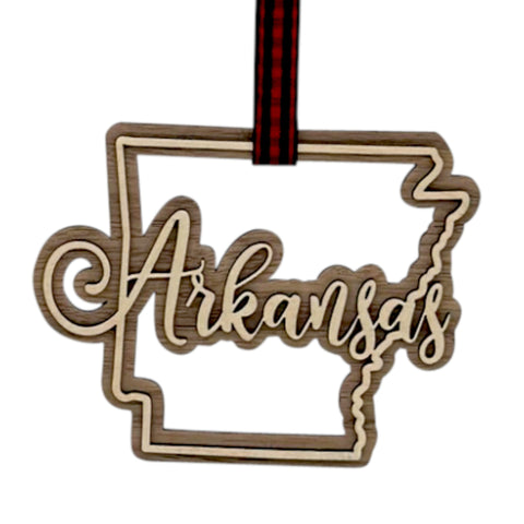 Arkansas Double Layer Ornament