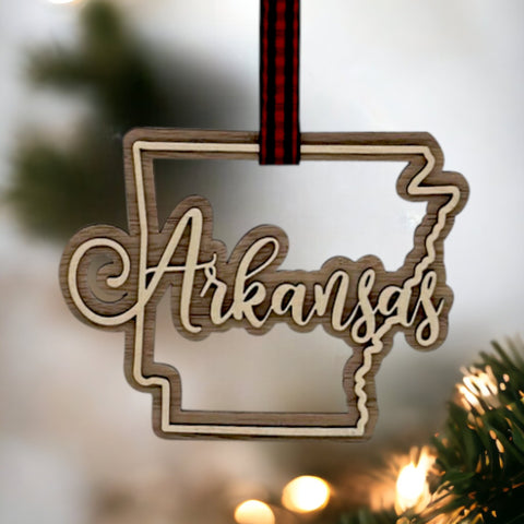 Arkansas Double Layer Ornament