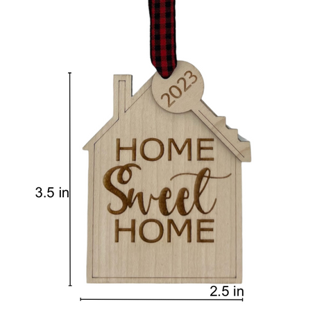 Adorn your tree with a touch of warmth and nostalgia with the Home Sweet Home personalized ornament. A charming keepsake featuring custom details, celebrating the comfort and love found within the walls of your cherished home during the holiday season.