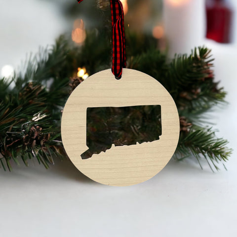 Connecticut Cut Out Ornament