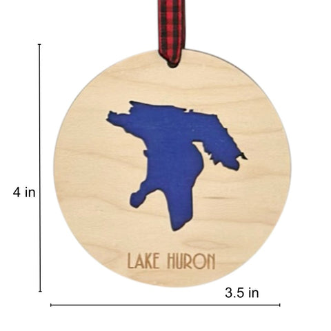 Custom Lake Huron Christmas Ornament