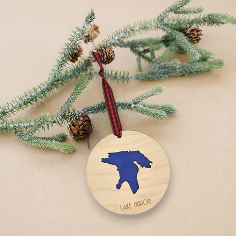 Custom Lake Huron Christmas Ornament