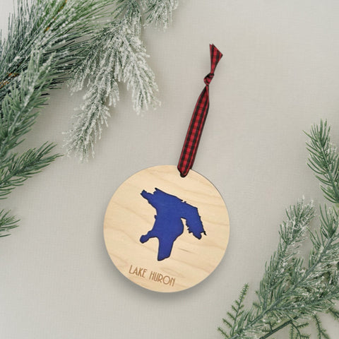 Custom Lake Huron Christmas Ornament