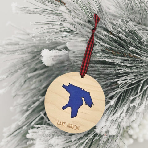 Custom Lake Huron Christmas Ornament