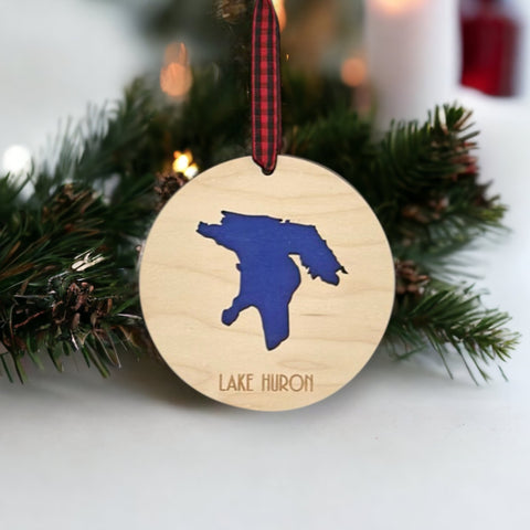 Custom Lake Huron Christmas Ornament