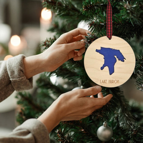 Custom Lake Huron Christmas Ornament