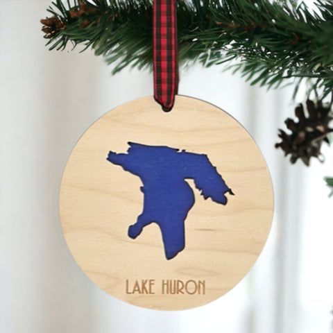 Custom Lake Huron Christmas Ornament