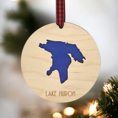 Custom Lake Huron Christmas Ornament