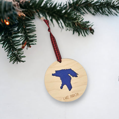 Custom Lake Huron Christmas Ornament