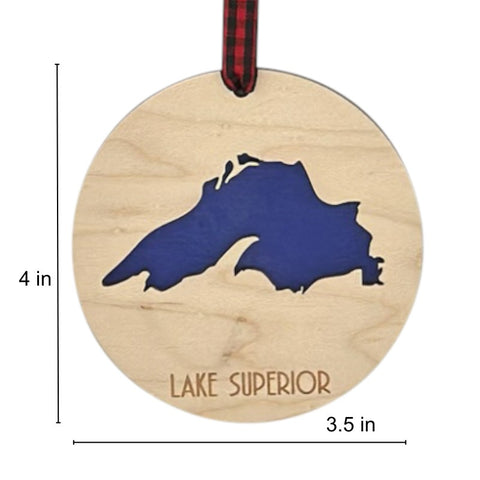 Lake Superior Map Christmas Ornament