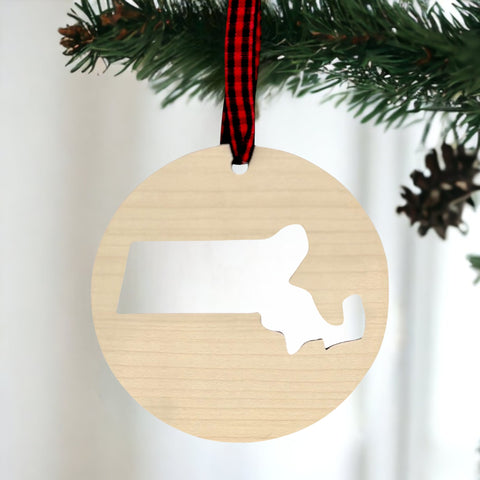Massachusetts Cut Out Ornament