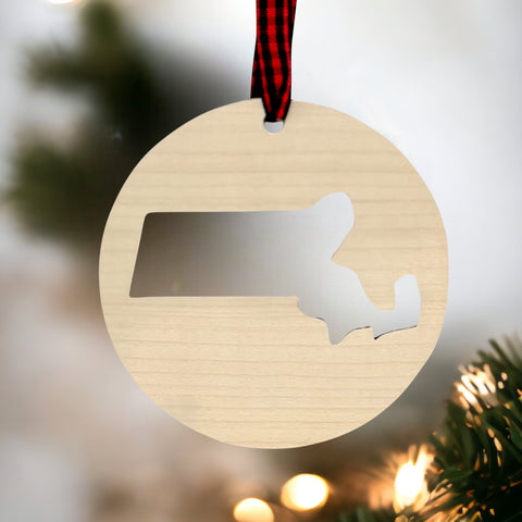 Massachusetts Cut Out Ornament
