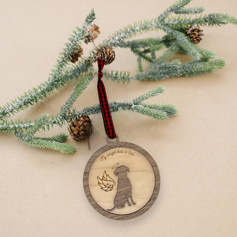 Dog Wings Memorial Ornament