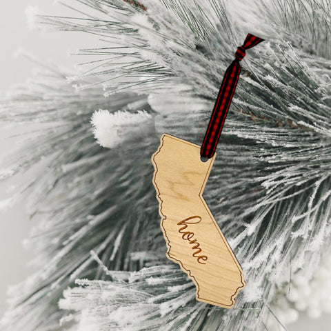 California Home Script Ornament