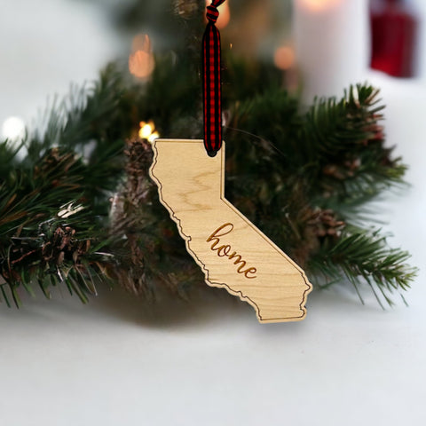 California Home Script Ornament