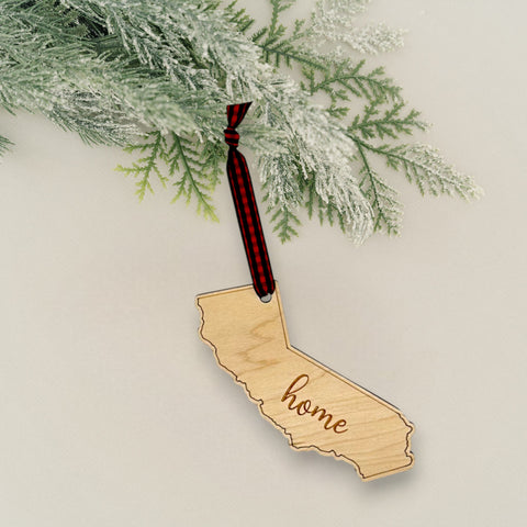 California Home Script Ornament