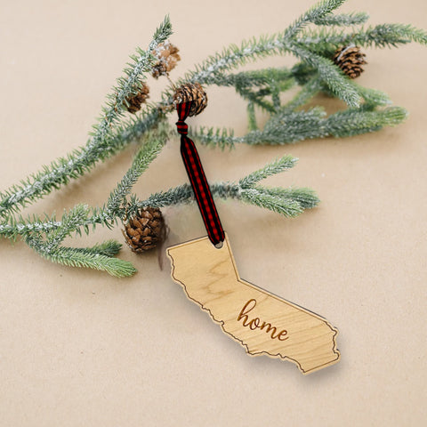 California Home Script Ornament