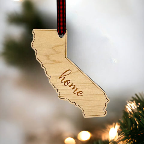 California Home Script Ornament