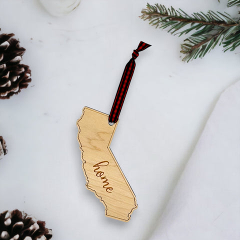 California Home Script Ornament