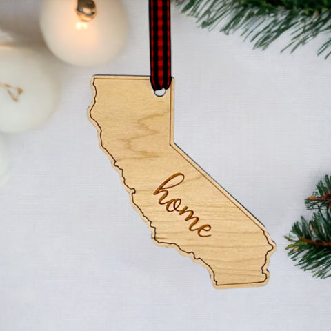 California Home Script Ornament