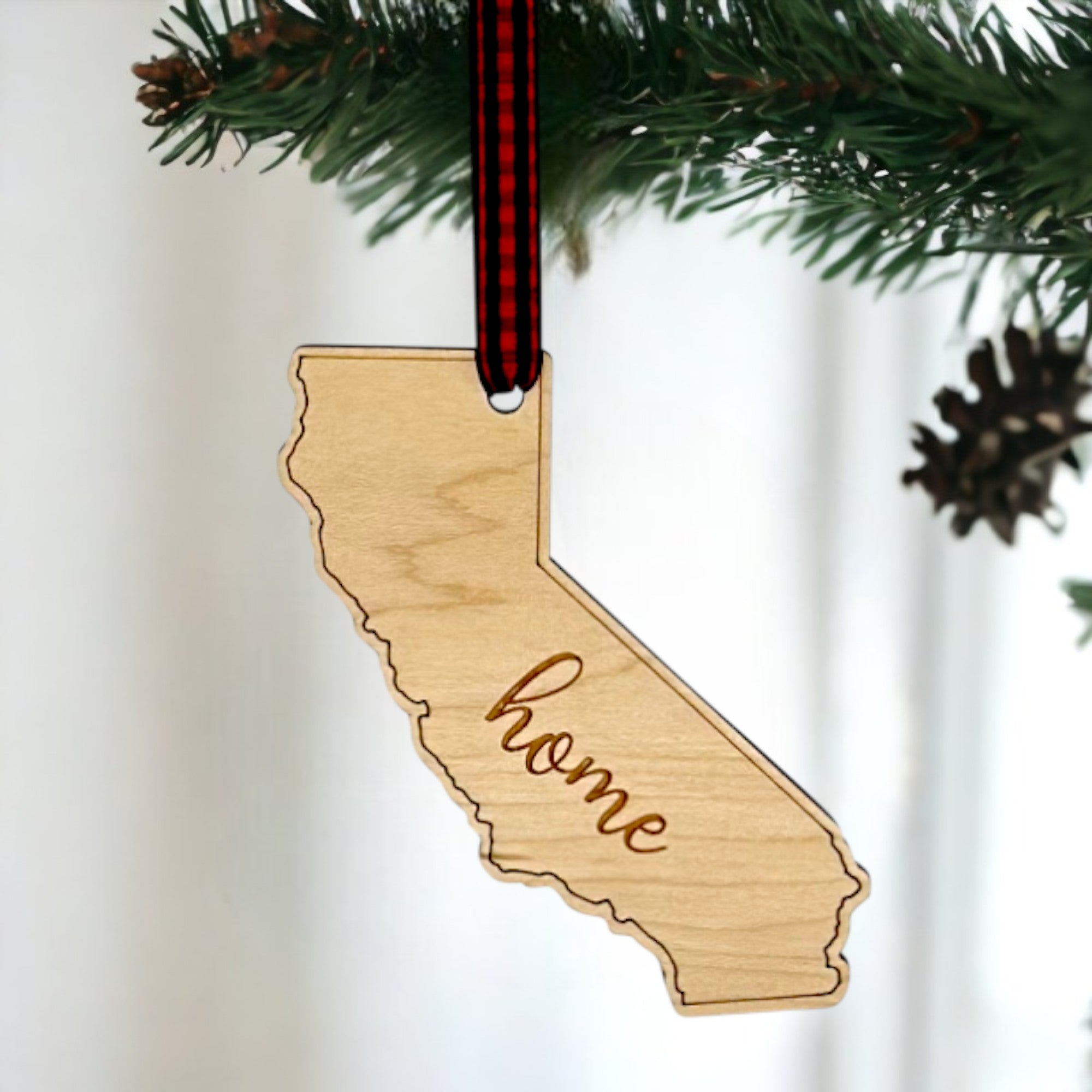 Scripts Ornament California Home Script Ornament | Custom Wooden Ornament – Woodlander ...