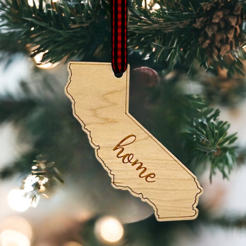 California Home Script Ornament