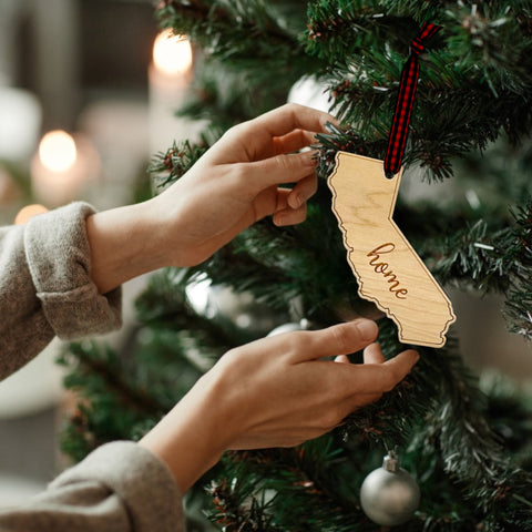 California Home Script Ornament