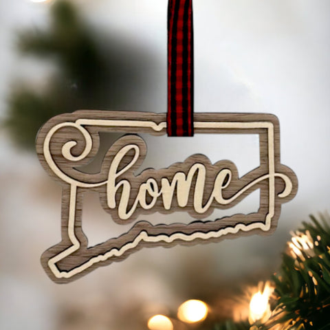 Connecticut Home Double Layer Ornament